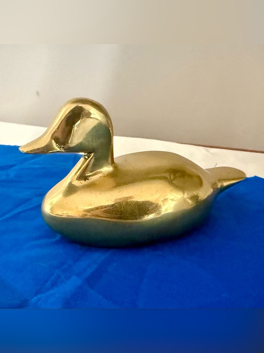 Vintage Brass Duck Paperweight, c. 1960(s), 3”(W) x 6”(L) x 3”(H) Approximately